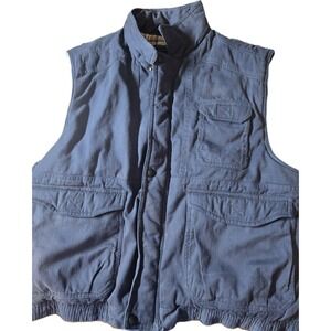 North Bay‎ Mens Size Large Blue Vest Insulated Warm Flannel Lined Workwear